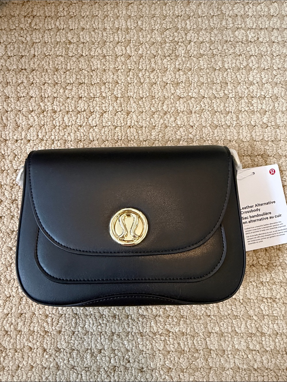 lululemon Leather Alternative Crossbody - Black & Gold